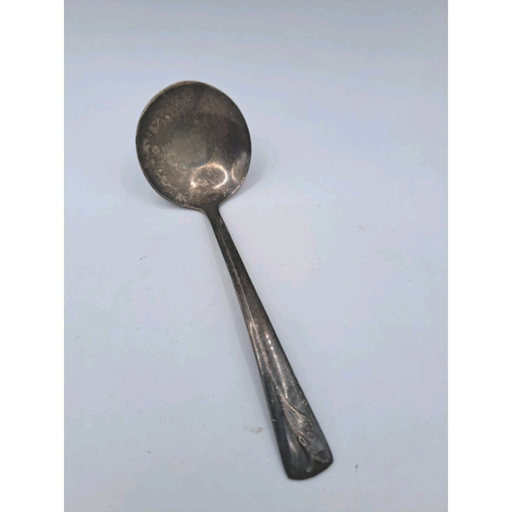 1939 Embassy Silver Plate Soup Spoon Rounded Spoon Bouquet Spoon 5-1/2"